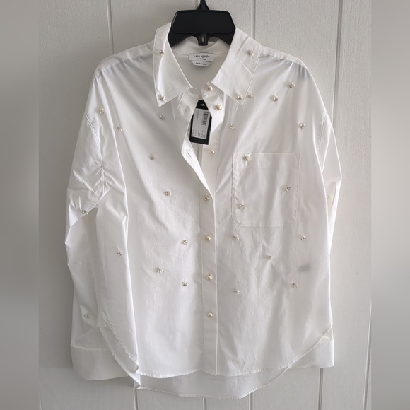 Kate Spade Embellished Poplin Shirt - Picture 3 of 8